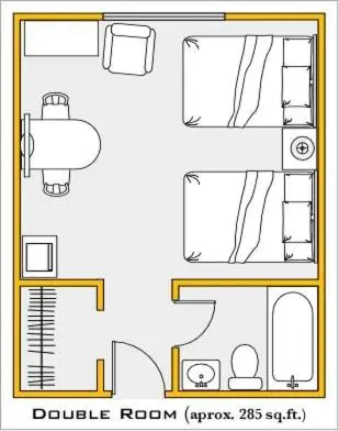 a floor plan of a small house with a room at Viscay Hotel in Miami Beach
