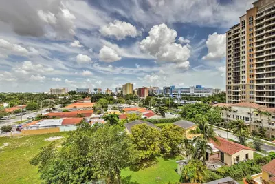 an aerial view of a city with tall buildings at Miami Apartment by Coral Gables - Great Location! in Miami