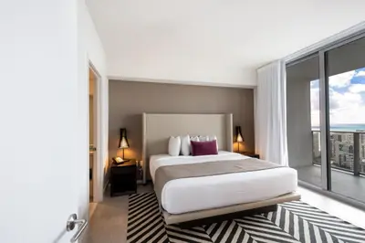 a bedroom with a large bed and a large window at Hyde Beach House Luxury Condo-Resort 2808 condo in Hollywood Beach