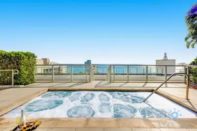 a swimming pool on the roof of a building at EXCLUSIVE APARTMENT - Rooftop POOL- Beachfront in Hollywood