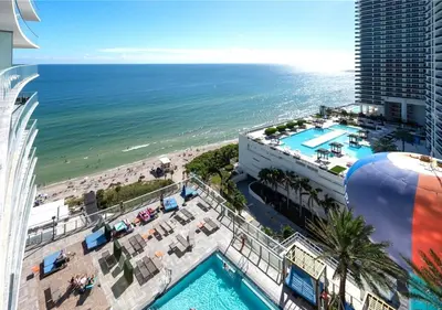 a view of the beach and the ocean from a building at Life Resort on Miami Hollywood BeachFront by MRA in Hollywood