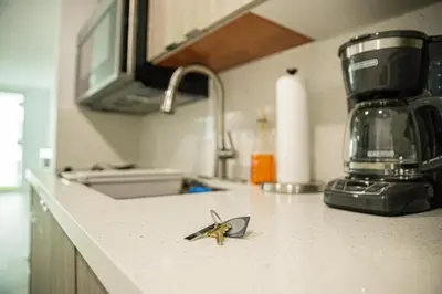 a star on a counter in a kitchen at Modern and Luxurious Brickell Studio in Miami