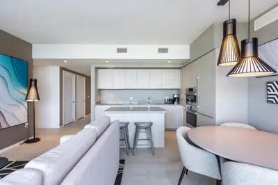 a living room with a couch and a table at Hyde Beach House Luxury Condo-Resort condo in Hollywood Beach