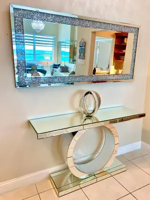 a bathroom with a mirror and a toilet at Castle Beach Resort Condo - Panoramic Large Penthouse or Deluxe 1 BR Direct Ocean View and beach access- Updated-Free parking- in Miami Beach
