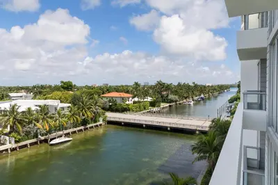 a view of a river from a building at The Altair Bay Harbor Hotel in Miami Beach