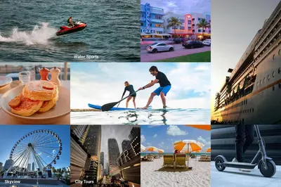 a collage of photos of people on the water at Blue Door Duplex Renovated Parking and Designed in Cutler Bay