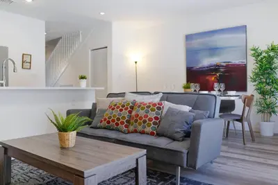 a living room with a couch and a table at Awesome 3BR Townhouse 15minutes from the Beach in Miami