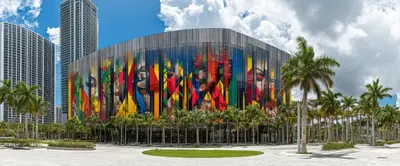 a building with a large mural on the side of it at Full 1BR Apt Close Downtown with Free Parking in Miami