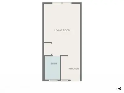 a floor plan of a room with a door at Hollywood Beach Boutique Vacation Studio LB4 in Hollywood
