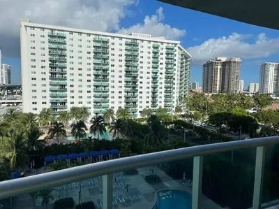 a view of a large building from a balcony at Ocean reserve 702 - STR 2315 in Miami Beach