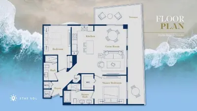 a floor plan of a house on the beach at HighFloor with Stunning Views, Pools, Near Beach in Hollywood