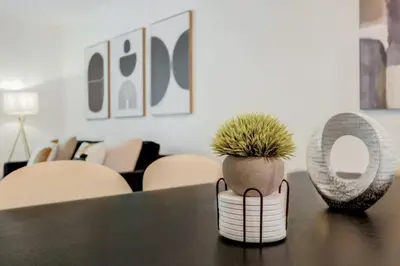 a potted plant sitting on top of a table at Elegant 1BR APT w balcony and stunning bay view in Miami