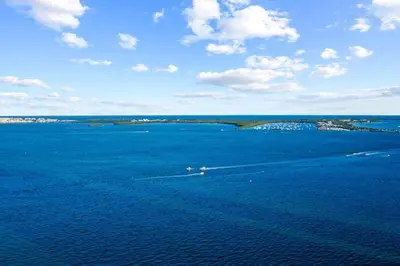 an aerial view of a large body of water at Ocean view 35th floor, in the heart of Miami in Miami