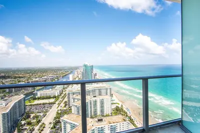 a view of the ocean from the top of a building at Lyfe Beach Resort 3804 in Hollywood Beach