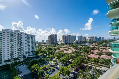 an aerial view of a city with tall buildings at Ocean Reserve 1112 in Miami Beach