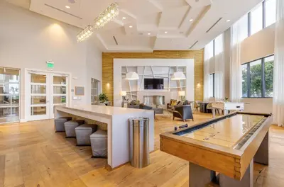a large living room with a pool table in the middle at Doral 1BR w wd pool gym nr Airport MIA-17 in Miami