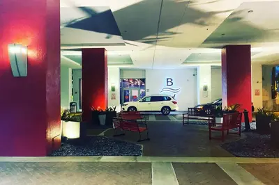 a car parked in a parking lot in a building at Oceanfront Studio with Beach Pool & Restaurants 010B in Hallandale Beach