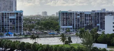 a view of a river in a city with tall buildings at NEW LUXURY APARTMENT 2Br 2Ba DIRECT BEACH ACCESS in Hollywood Beach