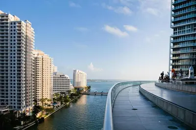 a bridge over a river in a city with buildings at Wonderful 2 BR Condo Icon Brickell With Pool in Miami